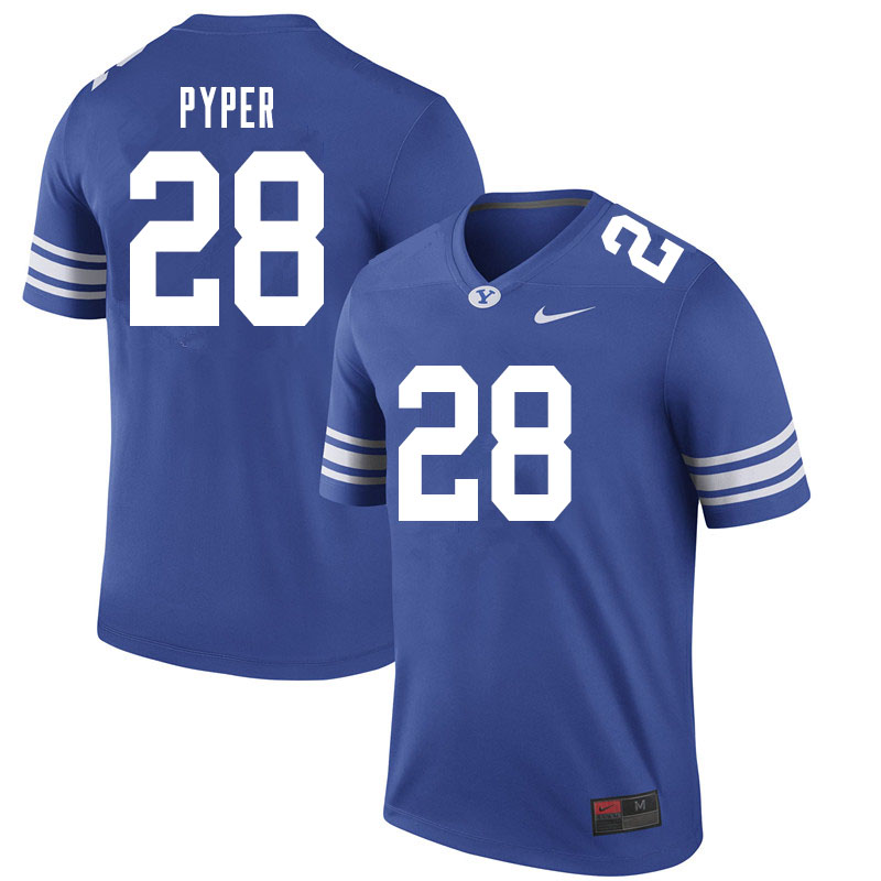 Men #28 Morgan Pyper BYU Cougars College Football Jerseys Sale-Royal